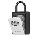 Puroma Lock Box, Large Key Lock Box Resettable Combination Code Lockbox, Portable Wall Mount Lockbox Security Safe Box for Outside Outdoor Home Office Door Handle House Key, Gray (1 Pack)