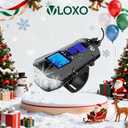 VLOXO Bike Speedometer with Bike Light Set, IPX7 Waterproof Bicycle Computer with Horn LED Front & Tail Light, USB Rechargeable (blue)