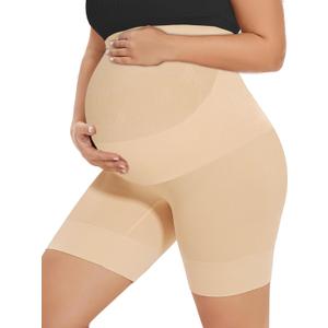 KIM S Shape Your Bump Seamless Maternity Shapewear for Dress, Pregnancy Postpartum Prevent Chafing Support-Underwear (Large)
