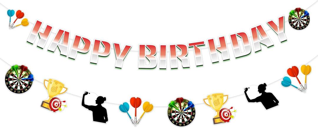 Dart Themed Party Decorations Dart Party Banner Target Dart War Banner Garland for Kids Adults Birthday Party Supplies