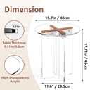 Klippehop Acrylic Small Coffee Table, Round Accent End Table, Minimalist Bedside Nightstand, Side Tables Living Room, Bedroom Office Indoor Home Decor, Transparent Brown