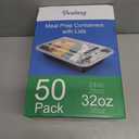 50 Pack (100-Piece) 24 oz Meal Prep Containers Reusable with Lids, Sturdy Leakproof & Food Safe, Microwave, Freezer, Dishwasher Safe Prep Containers, To Go Take Out Plastic Food Storage