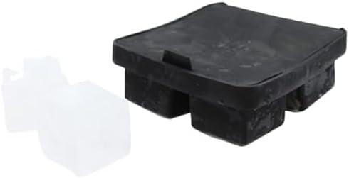 TableCraft BSCT2 Ice Cube Tray, Silicone Mold with Lid, Makes (4) 1-3/4" Cubes, Suitable in Oven, Washable with Dishwasher, Stackable, Black, 6 Each per Case