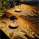 2 Pack Hummingbird Outdoor Solar Hanging Lanterns Waterproof LED Solar Lights Metal Decorative Lanterns for Garden, Patio, Courtyard, Backyard, Yard Decor Unique Hummingbird Gifts for Women Gardening