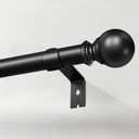 IFELS Black Curtain Rods for Windows 32 to 45 Inch, 5/8 Inch Decorative Curtain Rods, Curtains Rod Adjustable with Easy Installation and Elegance Design (W9,Black,32-45")