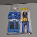 rj45 Crimping Tool for Cat6 Cat5e Cat5, Sturdy Crimper for rj45 rj12/11 Pass-Through Connectors with 50pcs rj45 Cat5e Pass-Through Connectors, 50pcs Covers, Wire Stripper; Network Cable Tester