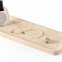 Koville Marble Tray, 12"x4" Marble Vanity Tray for Bathroom Kitchen Countertop Sink, Natural Stone Tray for Home Decor, Decorative Rectangular Narrow Catchall Tray for Jewelry Perfume