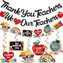 Teacher Appreciation Banner Thank You Teachers Banner Teacher Appreciation Decorations with Teacher Appreciation Hanging Decorations for Teachers Day Party Decorations