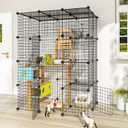 Cat Large Enclosure - DIY Catio Ideal for 1-3 Cats, Indoor & Outdoor, Detachable Metal Wire Kennel, 2x3x4 Exercise Place
