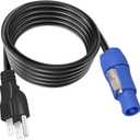 3-Prong NEMA 5-15P to PowerCON Cable 20A 3 Pin PowerCon Input Connector to NEMA 5-15P Connector Cord 16AWG for Outdoor Stage Light LED Screen-1.8M/5.9FT