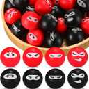 Jerify 40 Pack Ninja Party Favor Ninja Balls Stress Relief Balls PU Foam Sensory Stress Balls Hand Fidget Squeeze Stretchy Balls for Christmas Birthday Party Stuffers Gift, 4 Expressions