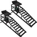 Skepphlay 2 Pack Hydraulic Car Ramps 5t, Car Ramps High Lift 11000lbs, Cars Lift Service Ramp Height 9"-14.2", Heavy Duty Steel Auto Ramp for Changing Oil for Maintenance, Black