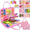 Exorany Busy Board Montessori Toys for Toddler Girl Birthday Gifts, Busy Book Sensory Learning Toys for Toddlers, Toddler Girl Airplane Car Travel Toy Educational Activities