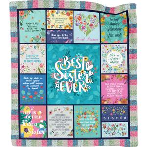 Sister Gifts Blanket for Birthday, Valentines Day, Mother's Day, Christmas, Big Sister Gift from Sisters Throw Blanket 60"X50", Sisters Birthday Gift Idea