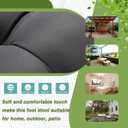 15" Foldable Foot Stool Ottoman with Metal Frame - Washable Dark Grey Upholstered Indoor/Outdoor Footrest for Living Room, Bedroom, Patio - Space-Saving Compact Design