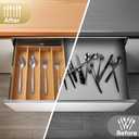 SUNBREATH Silverware Organizer, 10 Inch Utensil Organizer Kitchen Drawer Organizer Bamboo Silverware Holder Cutlery Tray Organizer in Drawer Flatware Organizer Tray(5 slots, Natural