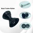 4" Boat Trailer Roller Assembly Bow Roller with Spoke fits 1/2" Shaft (Black)