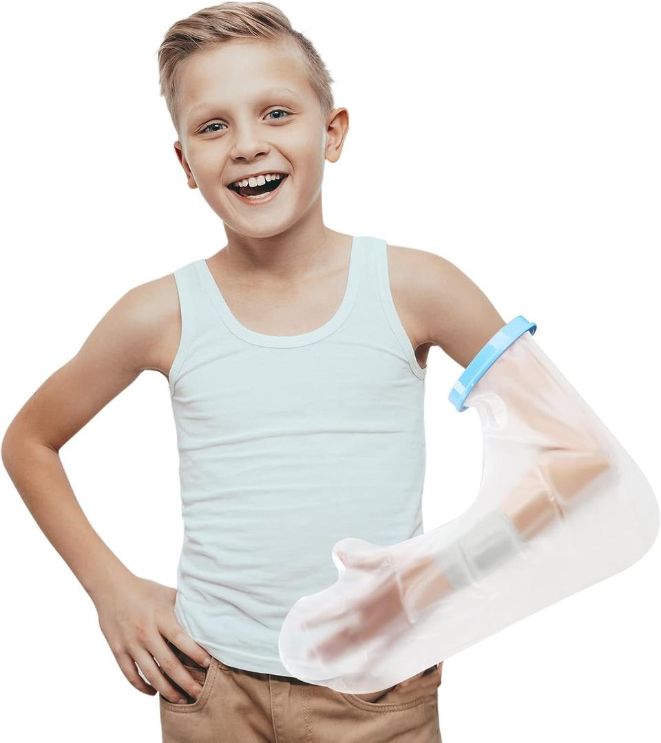 Waterproof Kids Cast Cover for Shower Arm, Teens Long Full Arm Cast Protector for Shower, Shower Sleeve for Arm Cast Bag, Arm Cover for Showering After Surgery Comfortable Watertight Seal Reusable