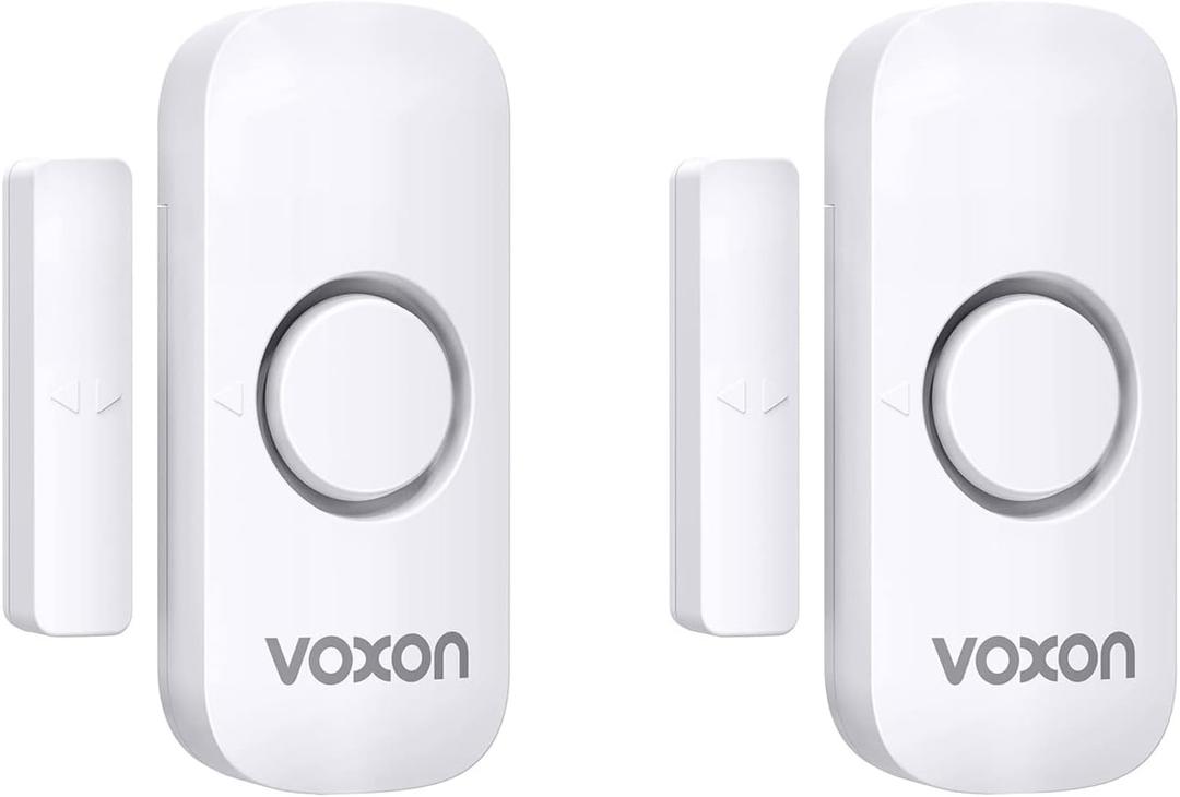 Door Alarms for Kids Safety, VOXON Window Alarm Door Alarm for Home Security Personal Security Window Alarms Sensor Burglar Door Alarm for Pool, Cars, Sheds, Caravans DIY Kit Pack of 2 (White)