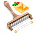 Stainless Steel Cheese Slicer for Block Cheese – Effortless Even Slices Every Time, Handheld Wire Slicer with Adjustable Thickness for Mozzarella, Cheddar, Gruyere, 2 Replacement Wires, Bronze Finish