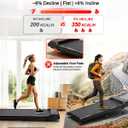 Walking Pad Treadmill with 8% Incline, Under Desk Treadmill for Home Office