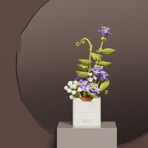 Artificial Flower Bouquet Building Set for Adult,Mini Plant Bonsai Tree Friend Set for Girl,Botanical Collection Gift for Kids,Orchid Building Blocks Birthday Gift for Mom Women Wife Girlfriend