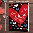 10 x IDU Valentines Day Card for Husband,Valentines Day Cards Gifts for Him,Valentines Card for Husband Men with Colorful Heart Design