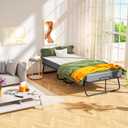 INTERGREAT Folding Bed with Mattress, Roll Away Beds with Mattress for Adults, Single Cot Foldable Rollaway Beds, 75" x 31" Portable Bed for Easy Storage, Strong Frame for Guest Room, Small Apartment