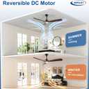 Depuley 52-Inch Ceiling Fan with Light: Walnut 3 Blade Outdoor Fans for Patios - Dimmable Indoor Fan with Remote APP Control Ultra Quiet DC Motor Reversible 6 Speed Timer