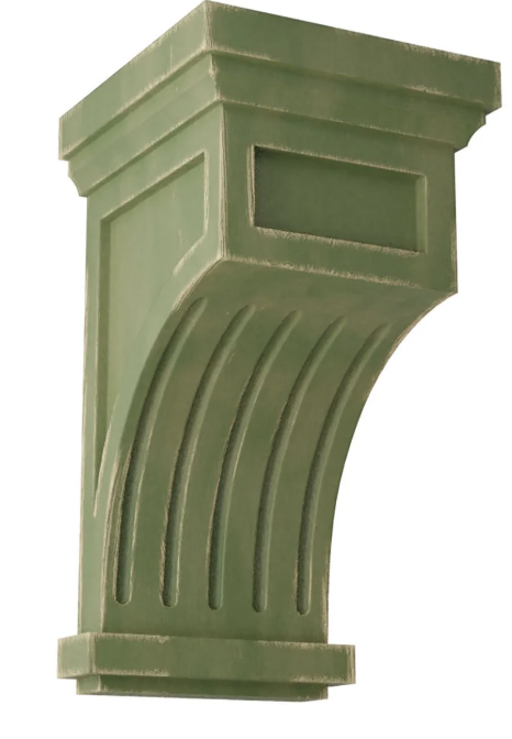 Ekena Millwork CORWD07X07X14NEBL Jumbo Nevio Wood Vintage Decor Corbel, 7"W x 7 3/4"D x 14"H, Black
