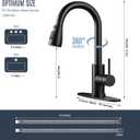 Kitchen Faucet with Pull-Down Spray Single Handle high arc Commercial Stainless Steel Matte Black Kitchen Sink Faucet with Deck Suitable for bar Laundry RV Farmhouse (Matte Black)