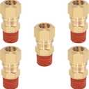 5PCS Air Brake Nylon Tubing Brass Union Fitting, 3/8" Tube OD x 1/4" NPT Thread Air Compression Straight Union Fittings for Nylon Hose with DOT Approved for Truck Trailers