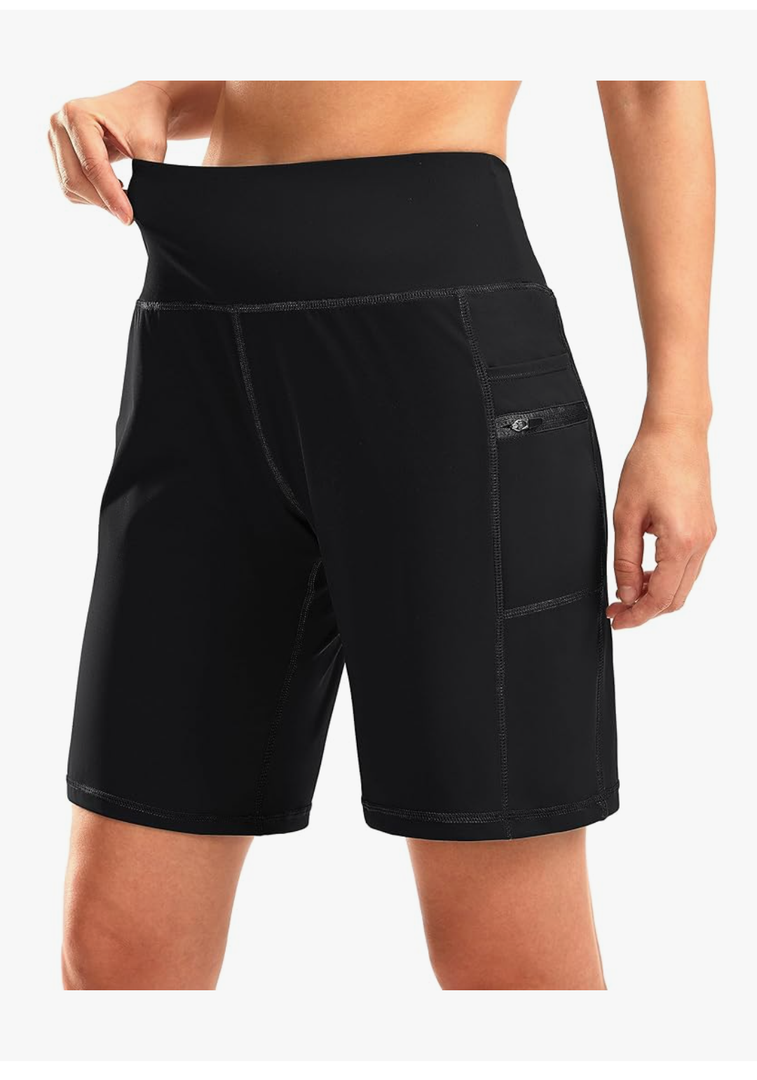 G Gradual Women's High Waisted 9" Bermuda Shorts with Zipper Pockets Athletic Workout Long Shorts for Women Knee Length, XXL