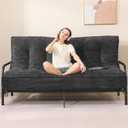 8 Inch Futon Mattress Full Size, Extra Thick Futon Sofa Bed Upgraded Japanese Floor Mattress Floor Futons Mattress for Adults Foldable Japanese Futon Mattress 8", Grey(Frame not Included)