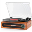 Record Player with Bulit-in Speaker Vintage Belt-Driven Turntable with Bluetooth Wireless Playback Support 3-Speed 33 1/ 3, 45, 78RPM AUX-in RCA Out Vinyl Players 