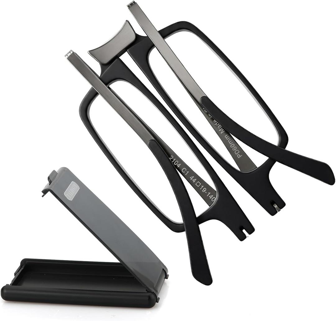 Missfive Credit Card Thin Folding Reading Glasses for Men Women - Pocket Travel Foldable Readers That Fit in a Wallet (1.0 x)