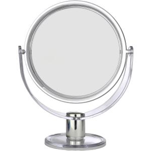 BNYD Vanity Makeup Mirror with Stand Double Sided 1X/2X Magnification, 360 Swivel Desk Mirror, Portable Tabletop Magnifying Mirror for Bathroom, Bedroom, or Travel