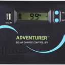 Renogy 30A 12V/24V PWM Solar Charge Controller with LCD Display Flush Mount Design Negative Ground, Compatible with Sealed, Gel, Flooded and Lithium Batteries, Adventurer 30A,black