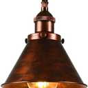 TAKEGO Farmhouse Pendant Light, Rustic Copper Pendant Light Kitchen Island, Vintage Pendant Light Fixtures, Hanging Ceiling Lamp for Kitchen Island, Hallway, Dining Room