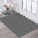 KOZYFLY Indoor Door Mat 2x3 ft Small Area Rugs Washable Front Door Mat Non Slip Rubber Backed Entryway Rug Cotton Entrance Doormat for Front Porch Bathroom Kitchen Bedroom, Grey/Dark Grey