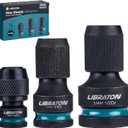 LIBRATON Impact to 1/4 Hex Converter, 1/2 3/8 1/4-INCH Drive Female to 1/4-Inch Hex Adapter, Impact Wrench Adapters for Ratchet Wrench Drivers, Impact Bit Holders, Quick-Change Chuck, Cr-Mo Steel