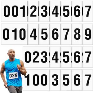 Honoson Adhesive Race Bib 7.5 x 6 Competition Number Bib Adhesive Running Race Number for Marathon Cross Country Running Cycling Mountain Climbing
