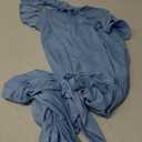 YnimioAOX Maternity Long Dress Ruffles Elegant Maxi Photography Dress Stretchy Slim Gowns for Photoshoot, X-Large, A-Light Blue