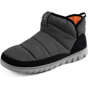 LongBay Mens Bootie Slippers with Memory Foam Indoor Outdoor Warm House Shoes Sport Lounge Camping Boots (13-14, Grey)