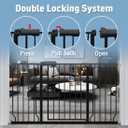 ALLAIBB Extra Wide Pressure Mount Baby Gate Auto Close Black Metal Child Dog Pet Safety Gates with Walk Through for Stairs,Doorways,Kitchen and Living Room (62.20-71.26"/158-181cm)