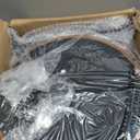 IBUYKE Faux Leather Round Footrest, Makeup Vanity Stool Side Table, PU Dressing Table Seat, Pouf Couch Stool, Golden Steel Legs, Light Brown LG-31J