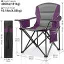 Oversized Folding Camping Chairs Heavy Duty 400 lbs,Purple