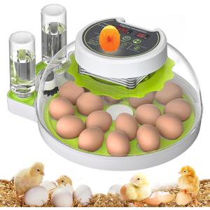18 Egg Incubator for Hatching Eggs With Automatic Turner and Humidity Control, Quail Egg Hatching Incubator 360View, Suitable for Chicken Duck and Other Poultry