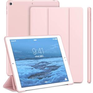 Case Compatible with iPad 9th Generation, Auto Wake&Sleep Slim Trifold Stand Case Compatible with iPad 9th Generation & iPad 8th Generation (2020) & 7th Generation (2019), Lightweight, Pink