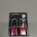 Combination Lock, 4-Digit Heavy Duty Combo Lock, Combination Padlock Outdoor Waterproof Gate Locks for Outdoor Fence, Locker, Sheds, Gym, Gate Hasps (Long Shackle) (2pcs-Red)